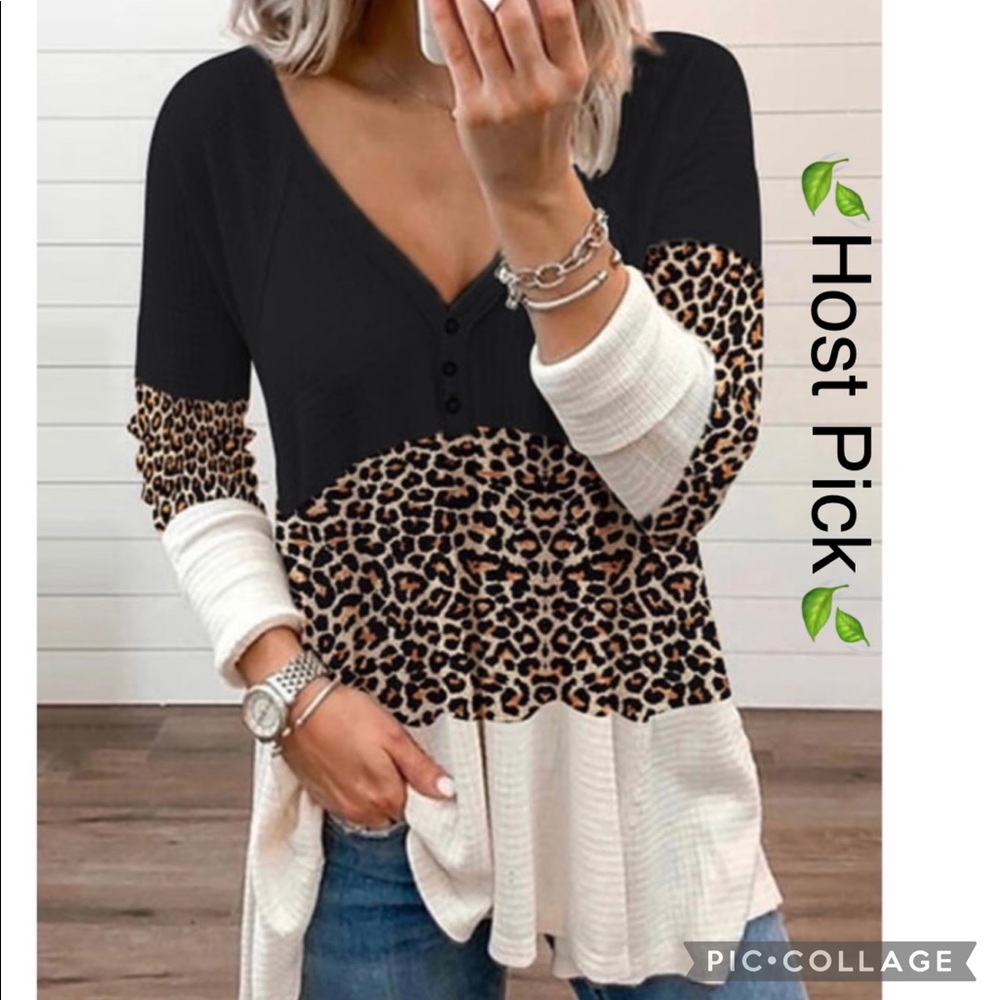 ✨2 X Host Pick✨♦️Leopard Tunic Top